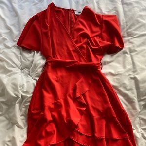 ASOS Red Ruffle Dress